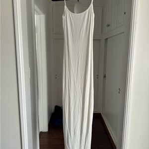 SKIMS White Slip Maxi Dress with Thin Straps